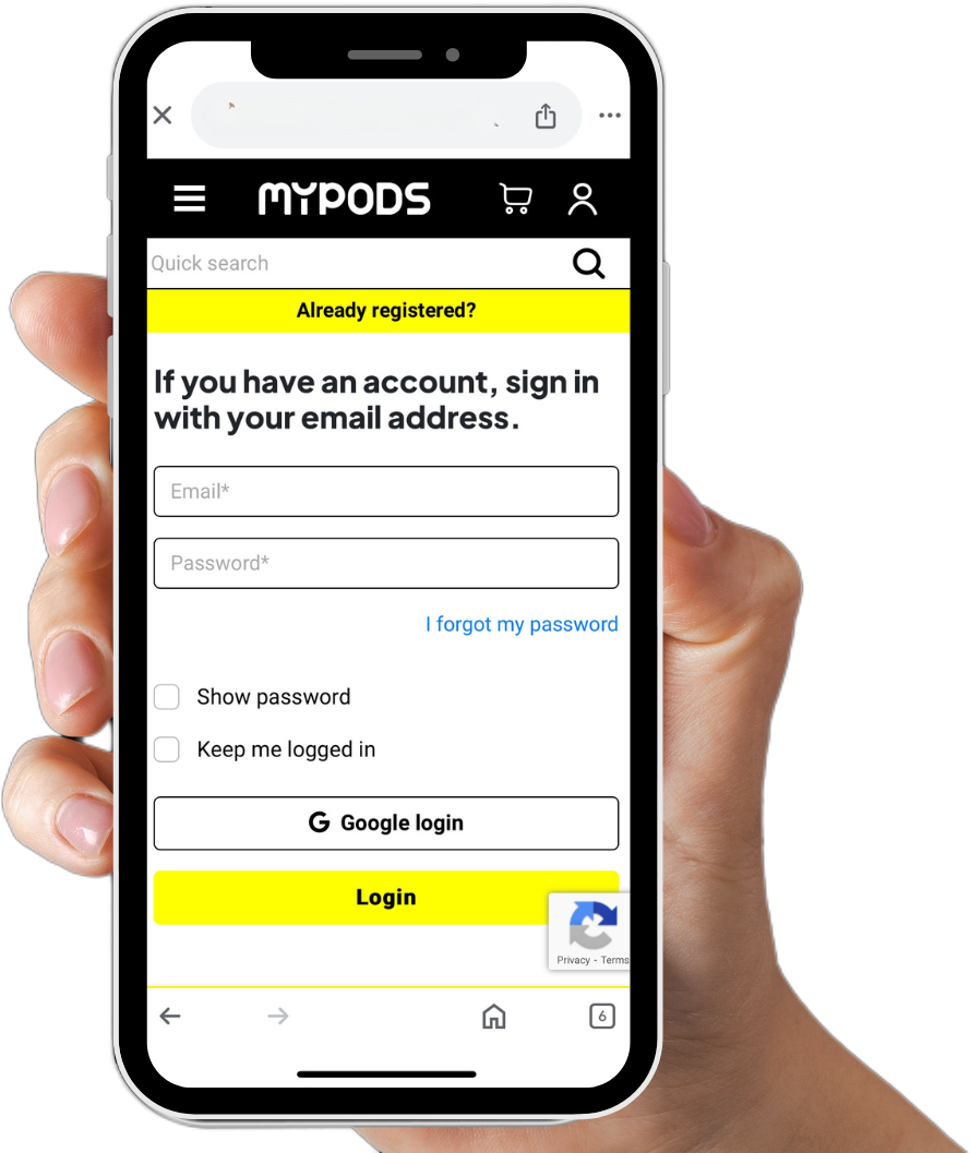 Create a Mypods account